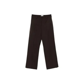 OFF WHITE Virgin Wool Wide Leg Pants 'Mole'