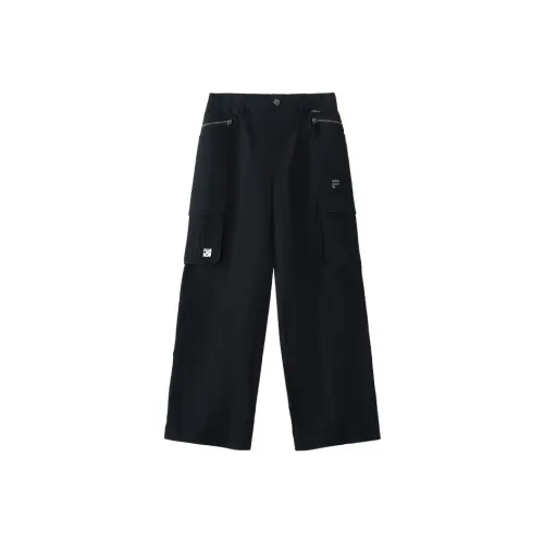 FILA FUSION Chinese Olympic Skateboarding Series Casual Pants Women's Jet Black