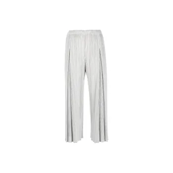 PLEATS PLEASE ISSEY MIYAKE Casual Pants Women's Silvery White