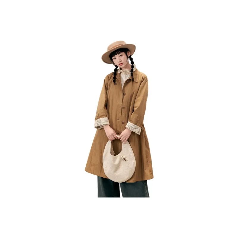 ZIHAN Trench Coat Women's Cinnamon-0