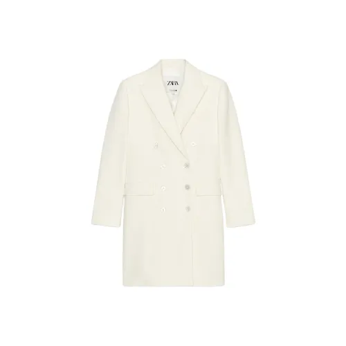 ZARA ZW Series Coats Women's Frosted White
