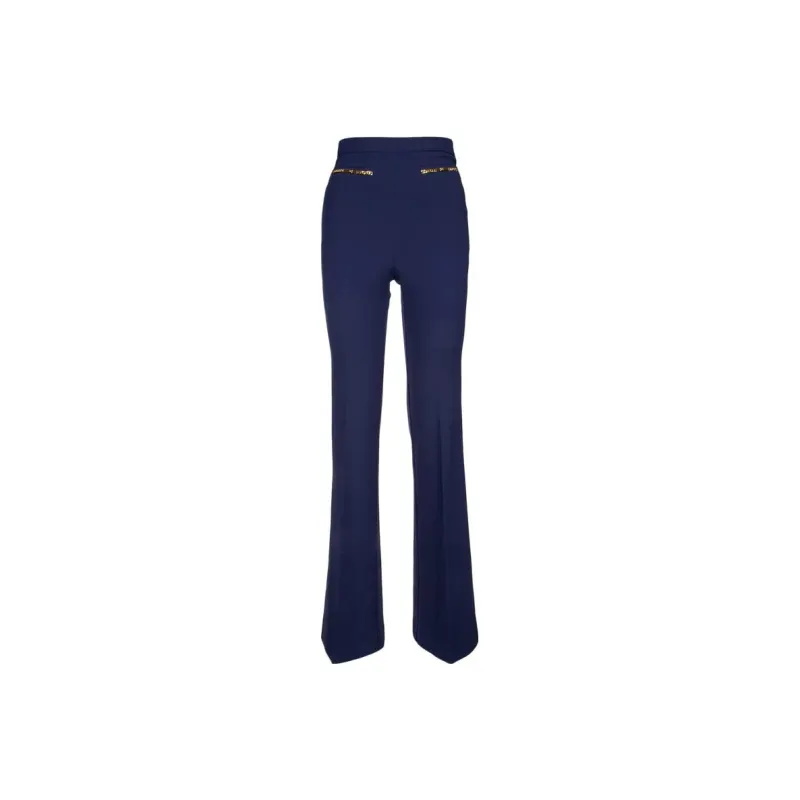 Elisabetta Franchi Chain detail Straight leg Trousers-6