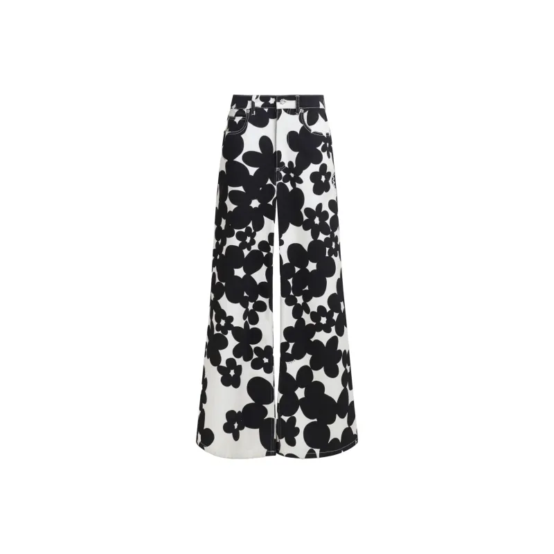 MARNI Floral print Flared Trousers-0