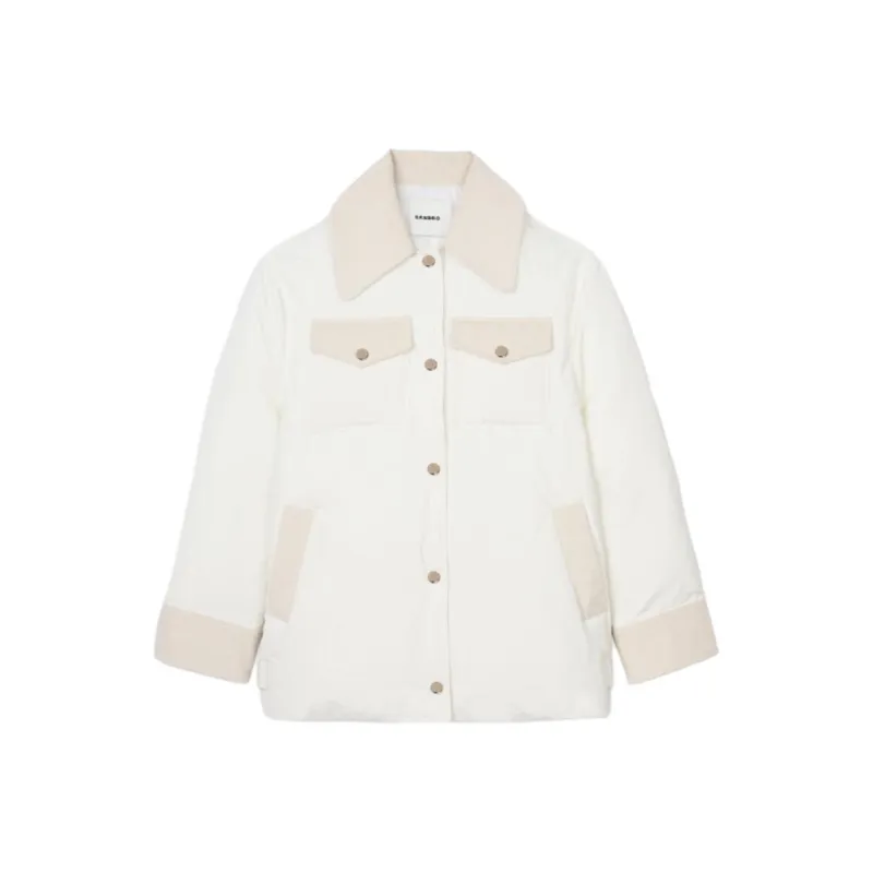Sandro Puffer Jacket Women's White-0
