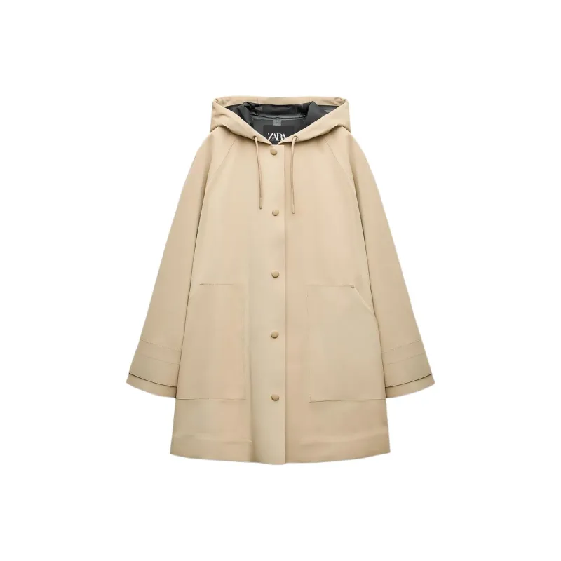 ZARA ZW Series Trench Coat Women's Beige-0