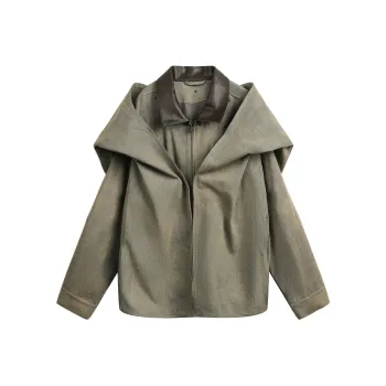 JIKOO Denim Jacket Women's Distressed Color