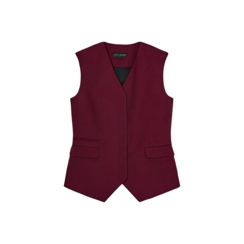 ZARA ZW Series Vest Women's Dark Red-0