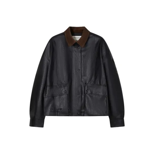 Teenie Weenie Leather Jacket Women's Black