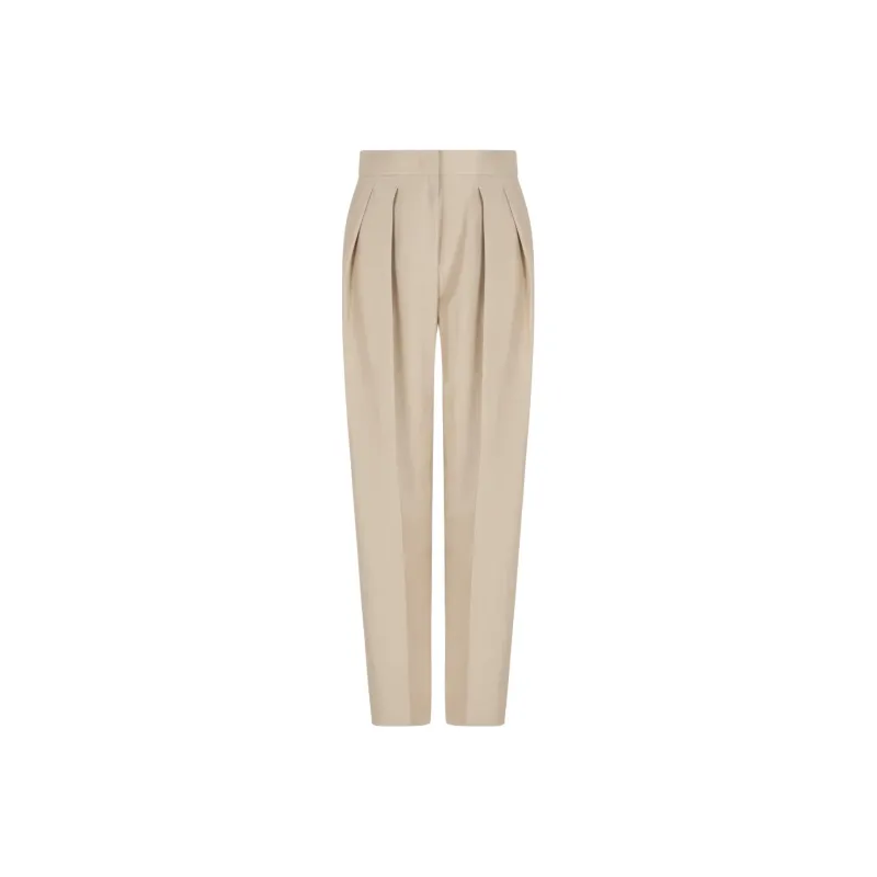 GIORGIO ARMANI Double pleat Silk shantung Trousers-0