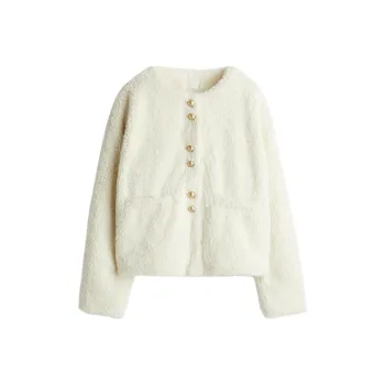 H&M Velvet feel Coat Women's Cream