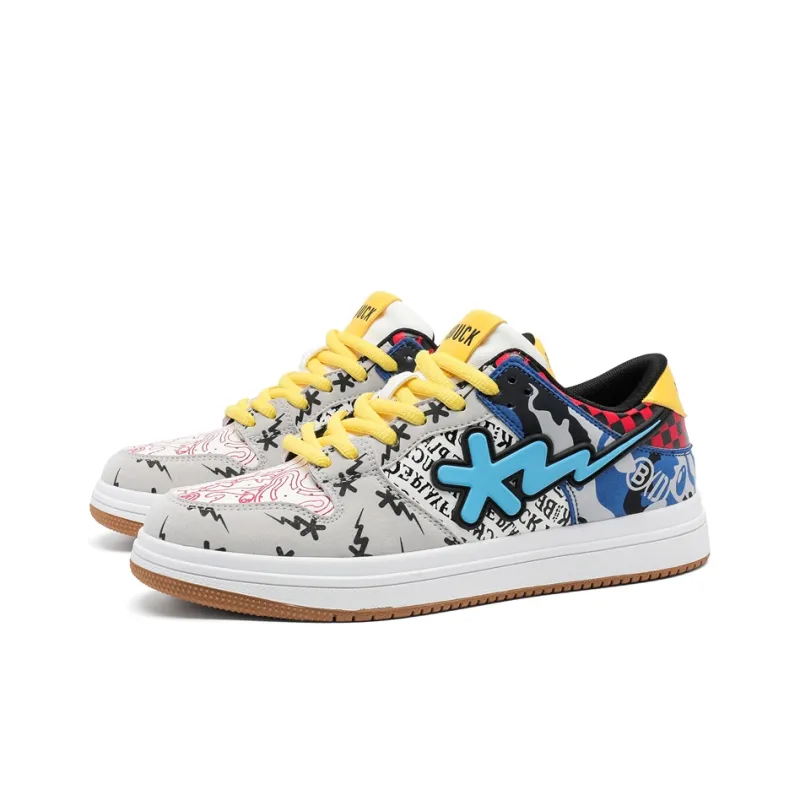 B.Duck Summer Travis Scott X AJ1 Lightning Collection Skateboard Shoes Unisex Low Top Candy/White Black/Apple Green-1