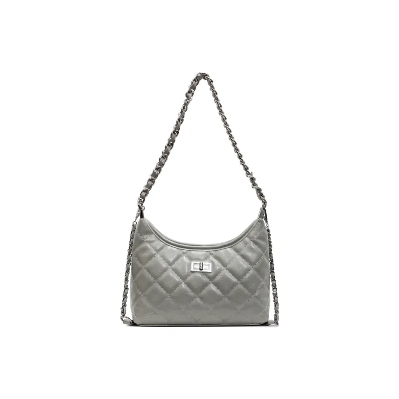 TOUTSEUL YOLO PU Shoulder Bag Women's Litchi Meat White/Nut Latte/Lime Yellow/Morning Mist Gray-6