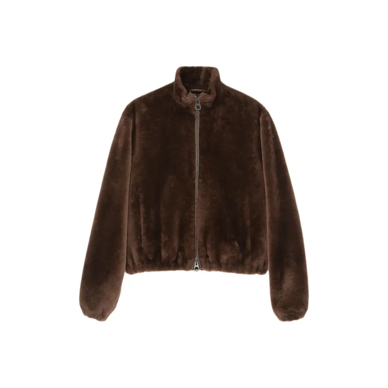 Loro Piana SS25 Velvet-feel Coat Women's Khaki-0