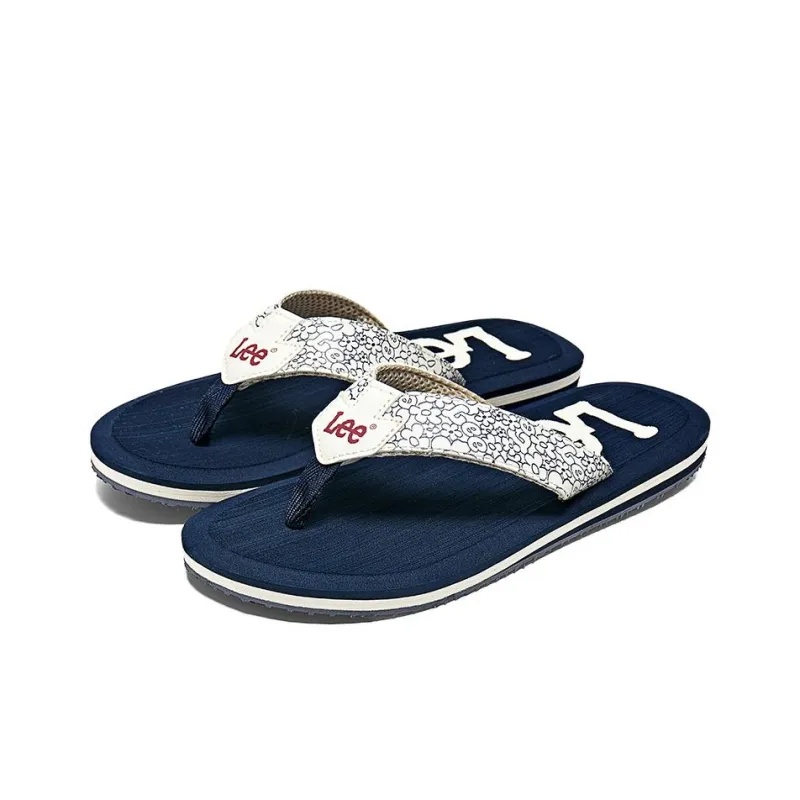 Lee EVA Rubber Sole Stitching Graffiti Odor Resistant Abrasion Resistant Slip Resistant Quick Dry Flip Flops Men's Red-18