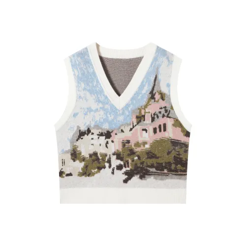 DIALOGUE x · CLAUDE MONET Vest Women's Architecture Jacquard