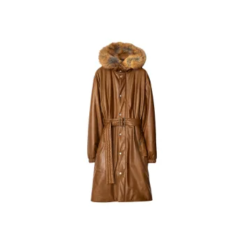 Burberry Leather Jacket Women's Brown