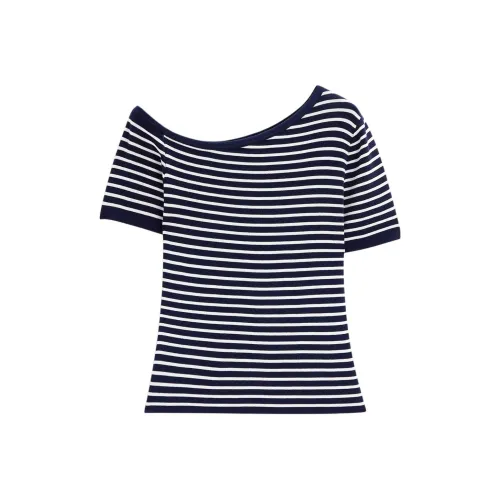 Love to serve Knitwear Women's Blue White Stripes