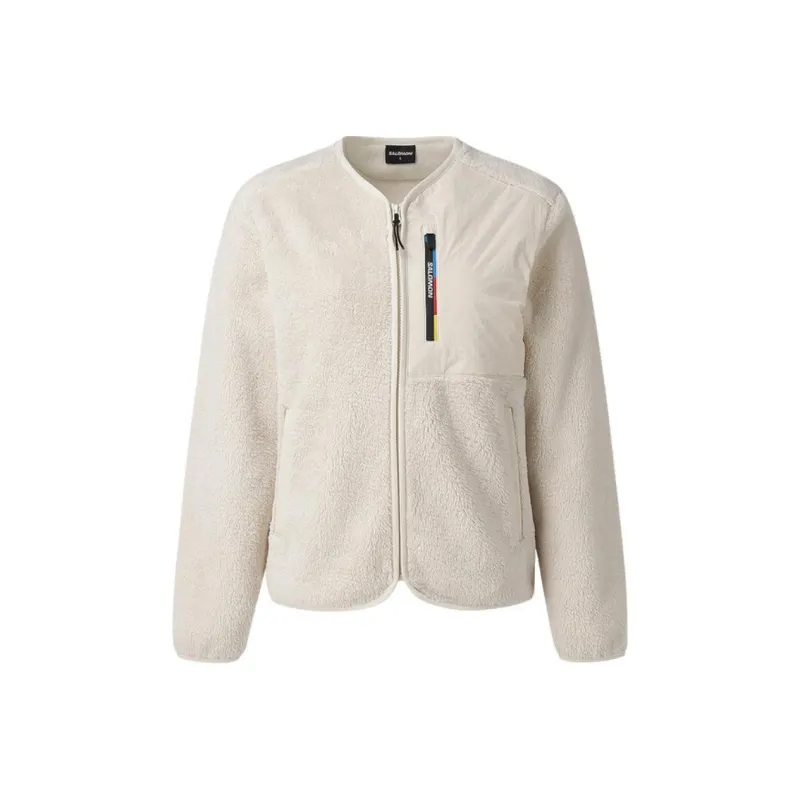 SALOMON FW24 RACEFLAG FLEECE CDG JKT W Jackets Coats Women's Cream White-0