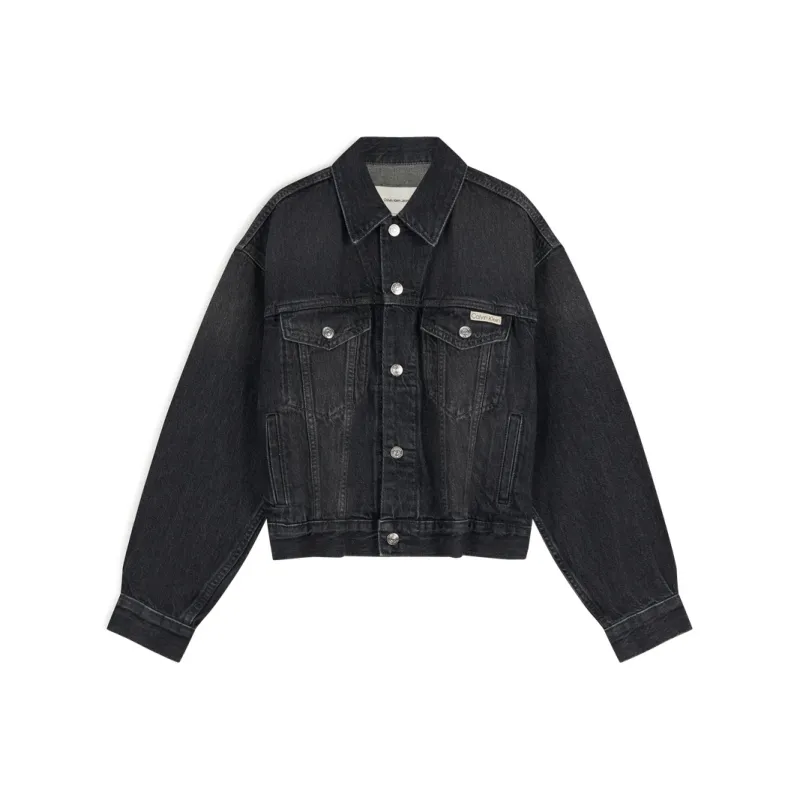 CALVIN KLEIN Denim Jacket Women's Denim Black-0