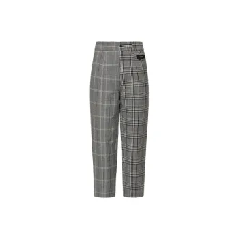 EVISU Casual Pants Women's Gray Plaid