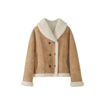 Fstudio Korean Style Gentle Commute Reversible Lambswool Top Women's Khaki