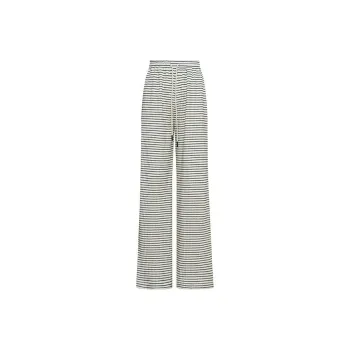 MEIYANG Casual Pants Women's Black White Stripes