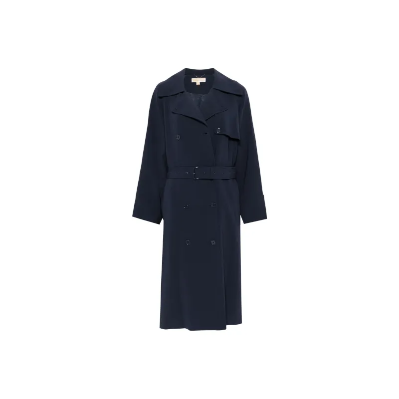 MICHAEL KORS Textured Crepe Belted Trench Coat-0