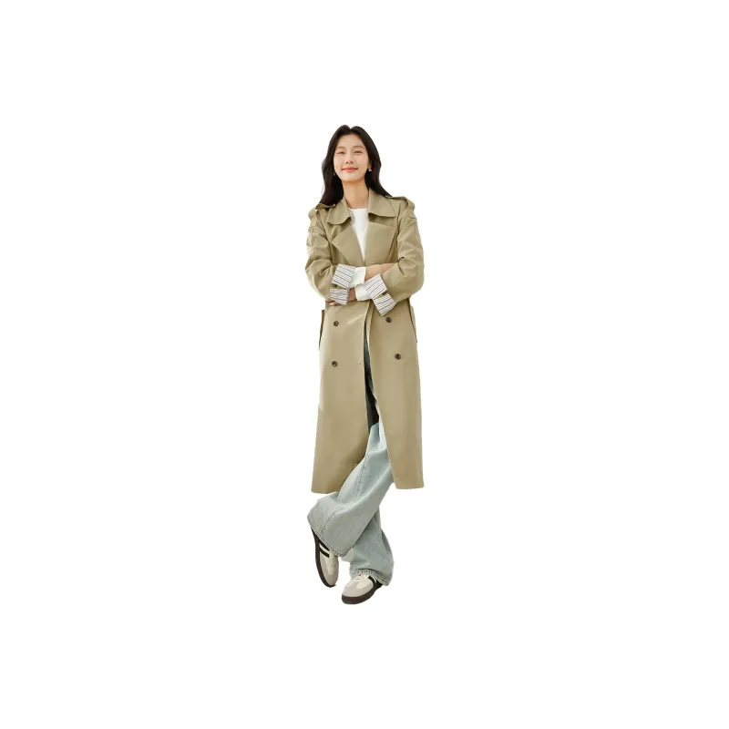 VIMLY Trench Coat Women's Khaki-0