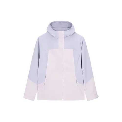 CHAOJIANTA Windproof Windbreaker Jacket Women's Light Purple Gray/Smoky Pink