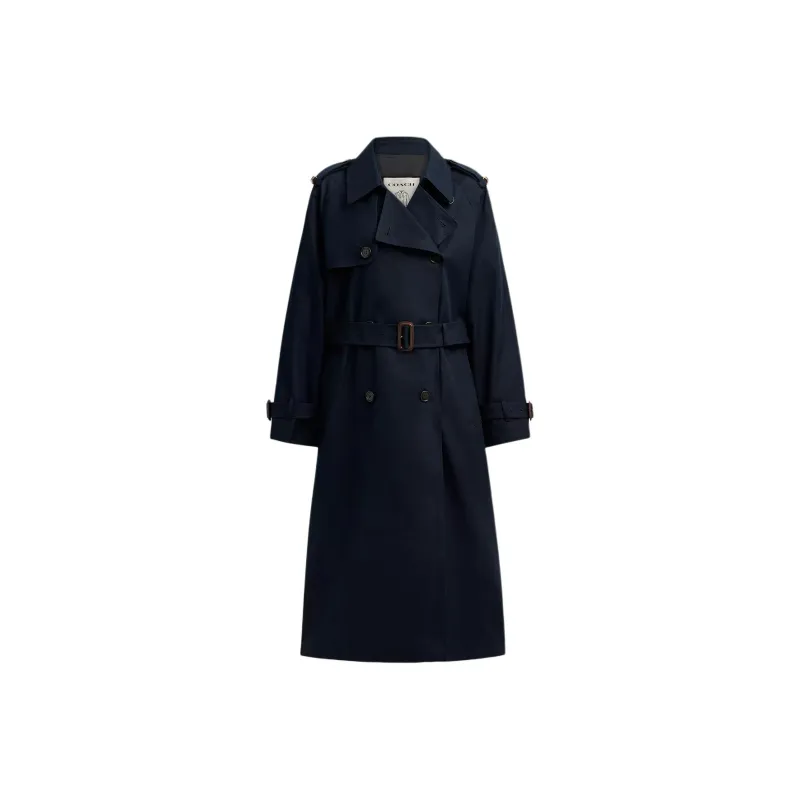 COACH Trench Coat Women's Marine Blue-0