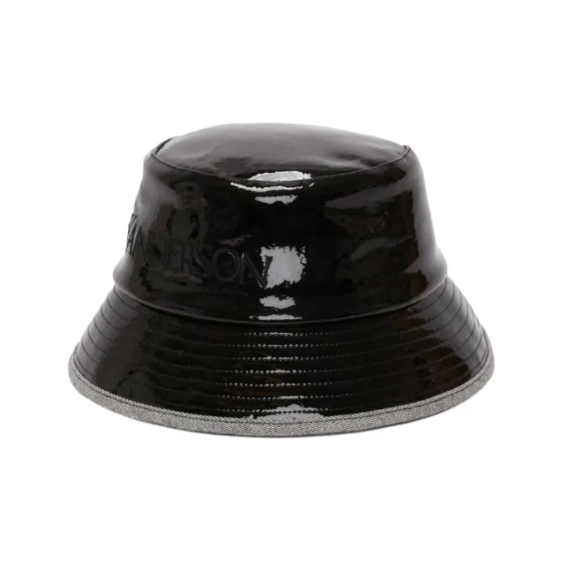 JW Anderson Logo Embroidered Coated Denim Bucket Hat-1