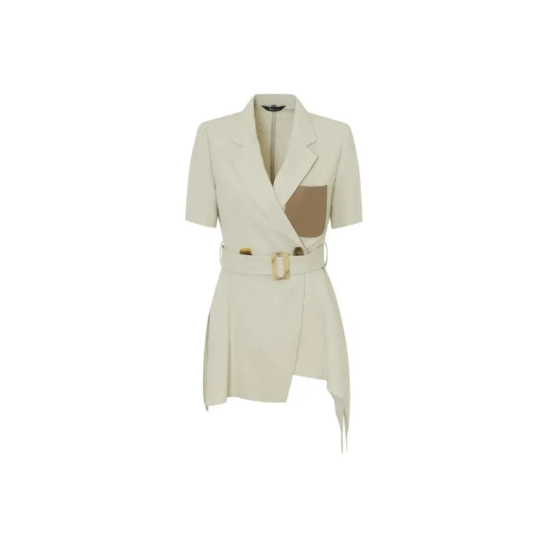 IDPAN Business Suit Women's Beige Green-0