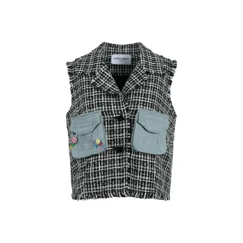 Valeria Obbaco Vests Women's Black White