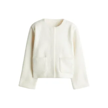 H&M Velvet feel Coat Women's Cream
