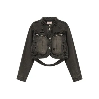 CHUU Cropped Coat Women's Dark Gray