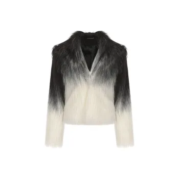 VANN VALRENCÉ Fur Women's Black White Mixed Color
