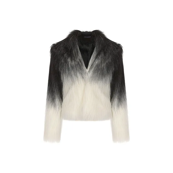 VANN VALRENCÉ Fur Women's Black White Mixed Color-0