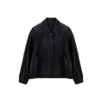 COMBO Leather Jacket Unisex Black
