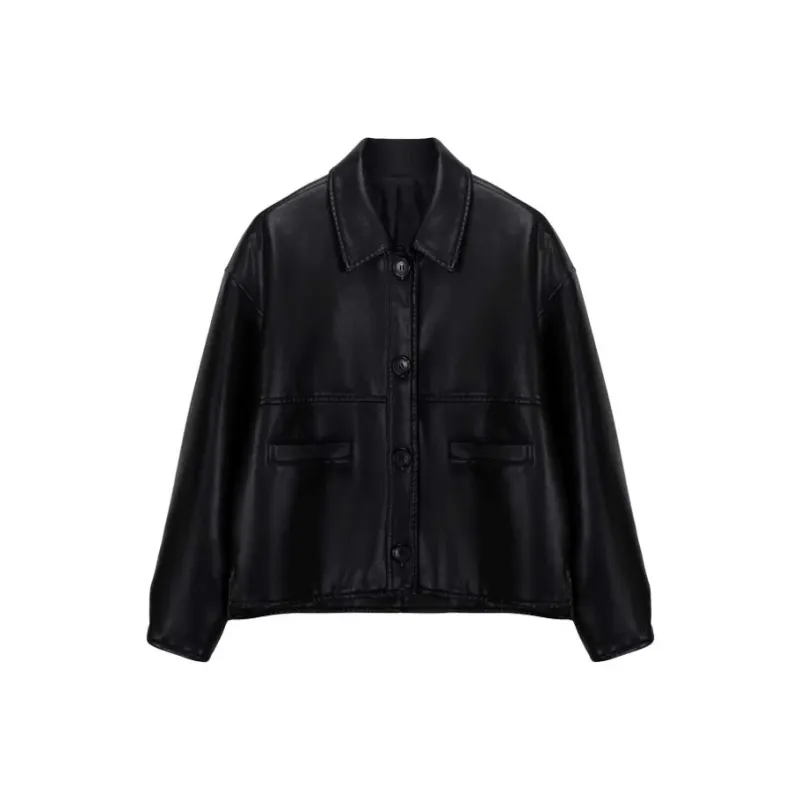 COMBO Leather Jacket Unisex Black-0