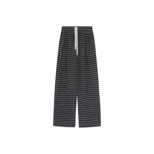 REAL EASY Casual Pants Women's Gray Stripes