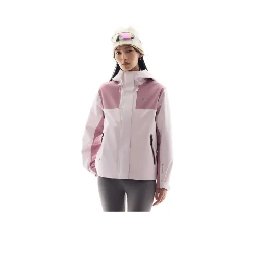 Anta Outdoor Collection Water Resistant Windproof Breathable Rainproof Windbreaker Jacket Women's Blossom West Pink