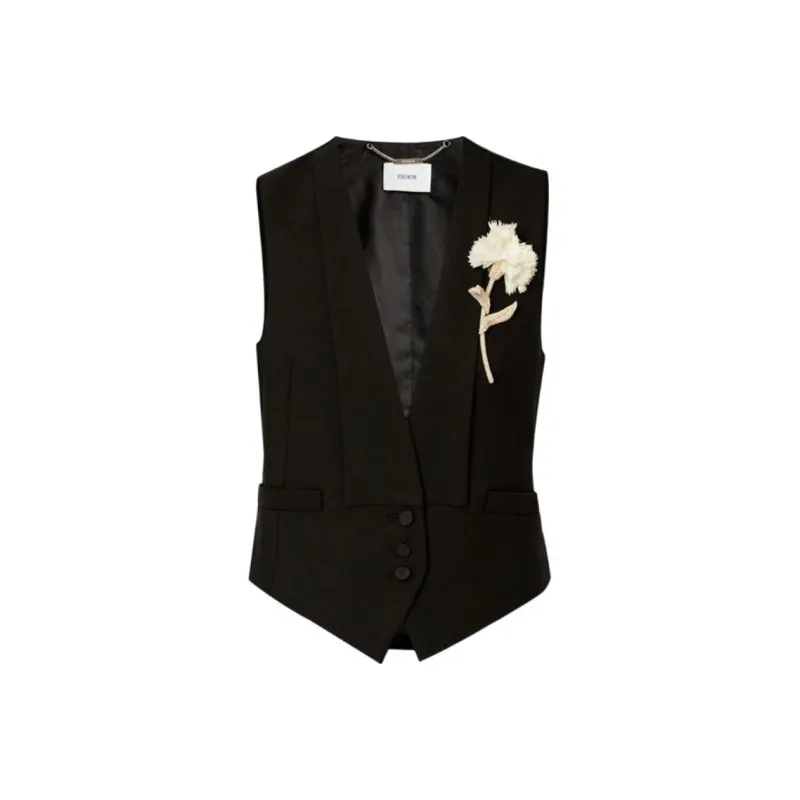 Erdem Carnation Brooch detail Waistcoat-0