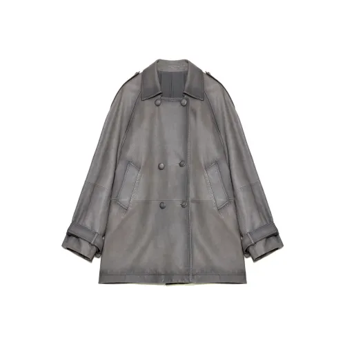 FIRELADY FUR Leather Jacket Women's Lead Gray