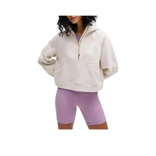 Lululemon Scuba Sweatshirt Women's Heather Bone White