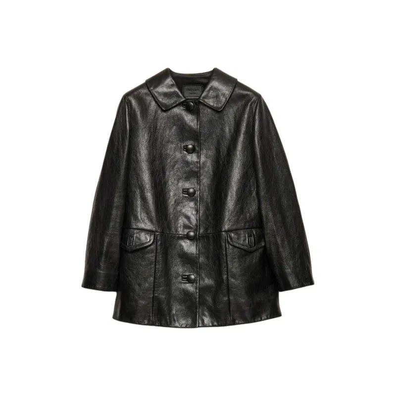 PRADA Button up Leather Jacket-0