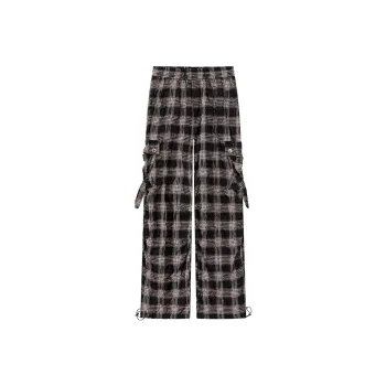 CHUU Casual Pants Women's Black Plaid
