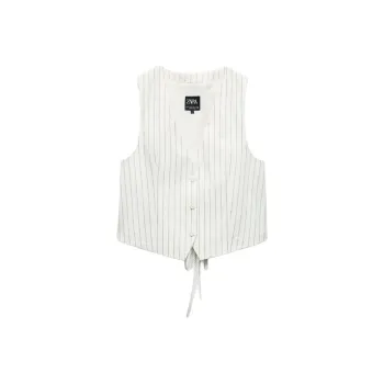 ZARA Vests Women's White/Black
