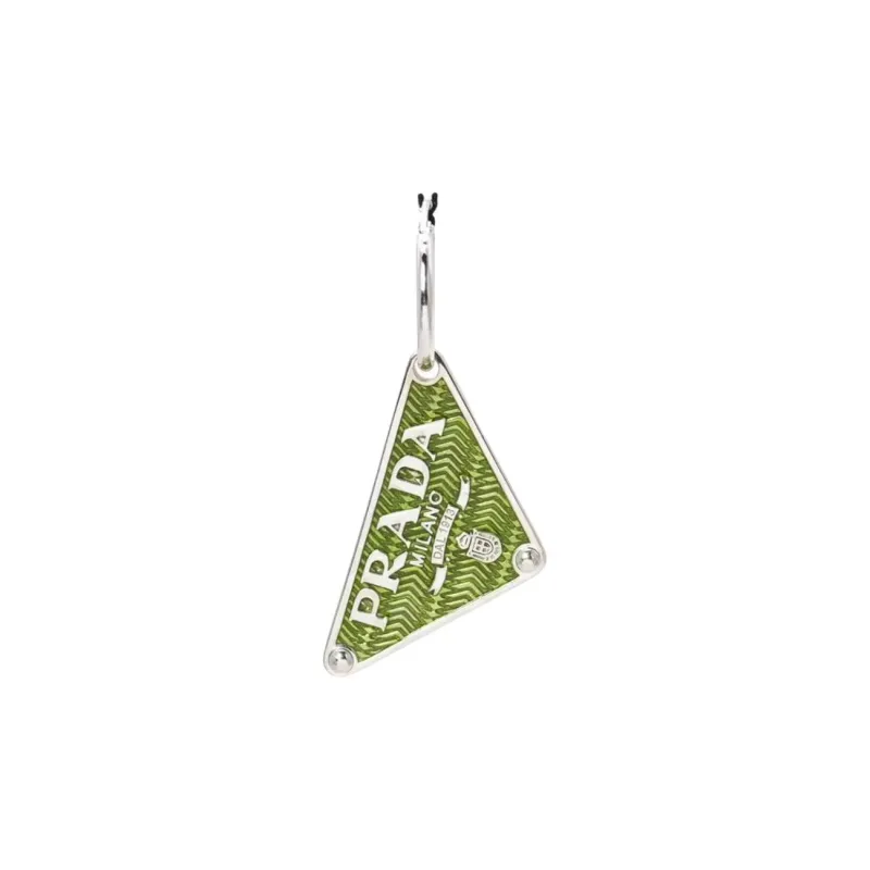 PRADA Silver Earrings Women's Green-1