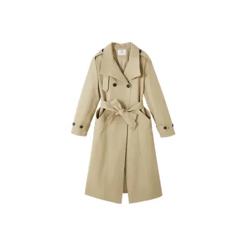 XIANGYING Trench Coat Women's Khaki