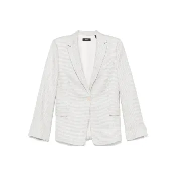 THEORY Houndstooth Pattern Single Breasted Blazer